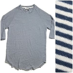 JUNGMAVEN | 100% Hemp, Striped 3/4-Sleeve T-Shirt | Sz L